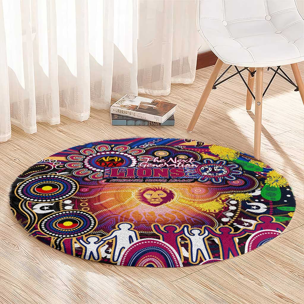 NAIDOC Week 2025 Lions Football Round Carpet Aboriginal Dot Painting
