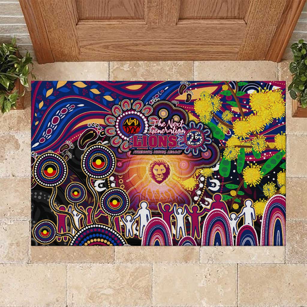 NAIDOC Week 2025 Lions Football Rubber Doormat Aboriginal Dot Painting