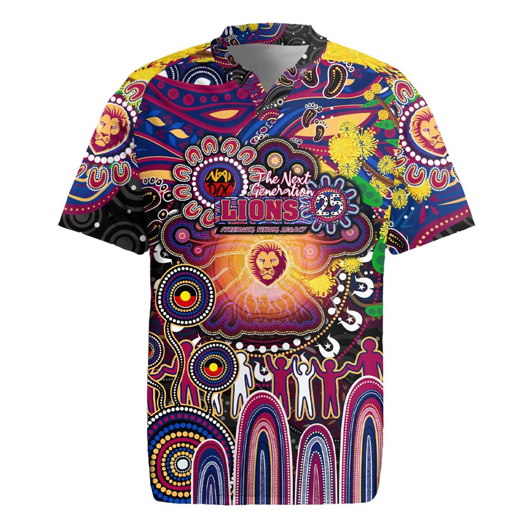 Personalised NAIDOC Week 2025 Lions Football Rugby Jersey Aboriginal Dot Painting