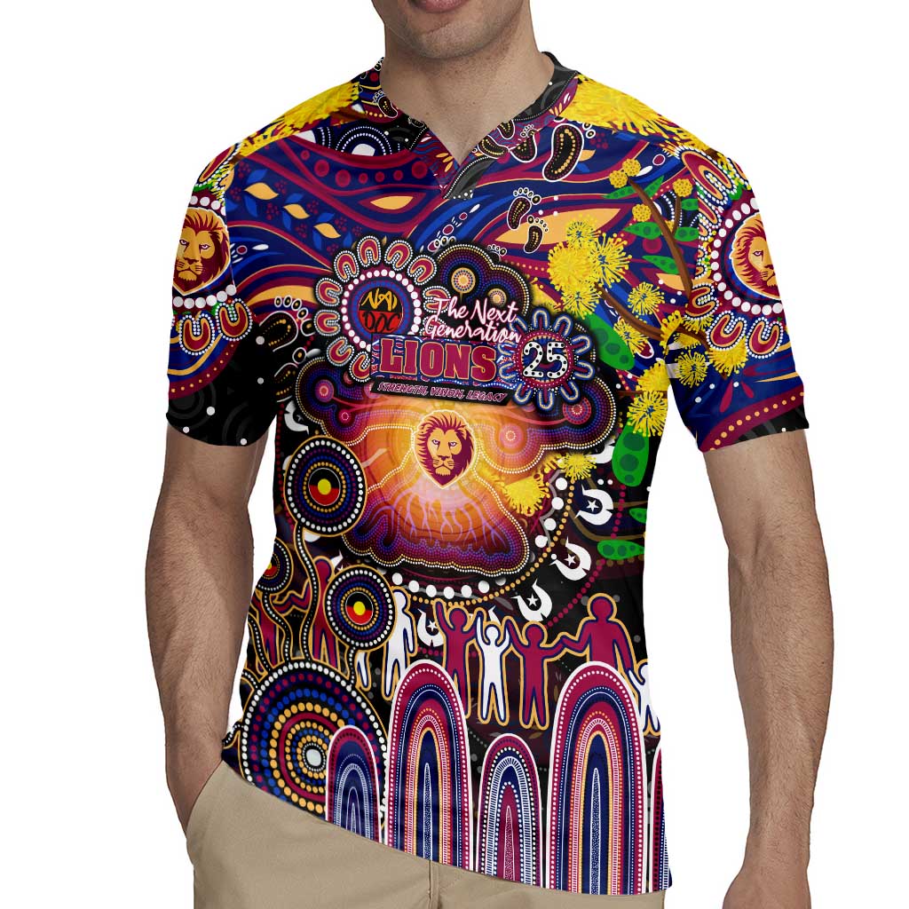 Personalised NAIDOC Week 2025 Lions Football Rugby Jersey Aboriginal Dot Painting