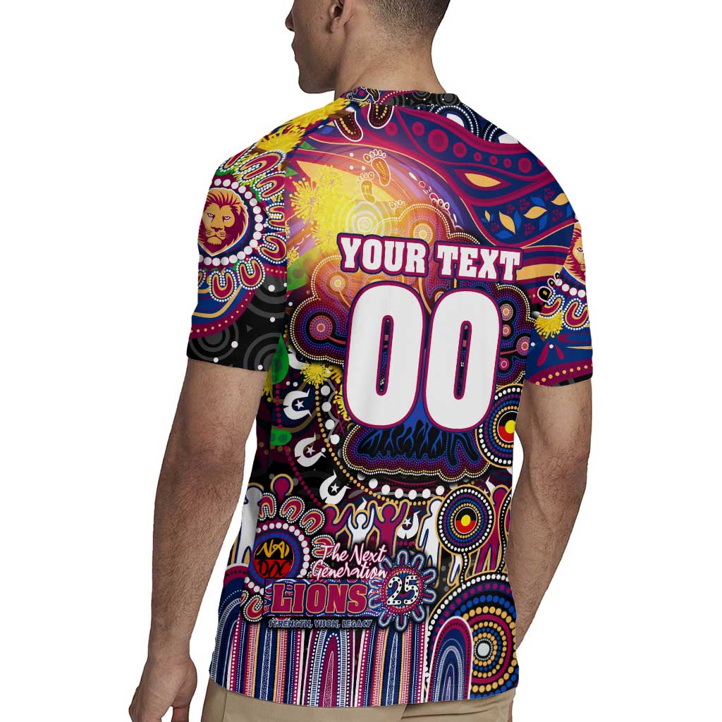 Personalised NAIDOC Week 2025 Lions Football Rugby Jersey Aboriginal Dot Painting