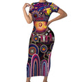 Personalised NAIDOC Week 2025 Lions Football Short Sleeve Bodycon Dress Aboriginal Dot Painting