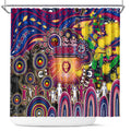 NAIDOC Week 2025 Lions Football Shower Curtain Aboriginal Dot Painting
