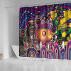 NAIDOC Week 2025 Lions Football Shower Curtain Aboriginal Dot Painting