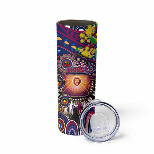 NAIDOC Week 2025 Lions Football Skinny Tumbler Aboriginal Dot Painting