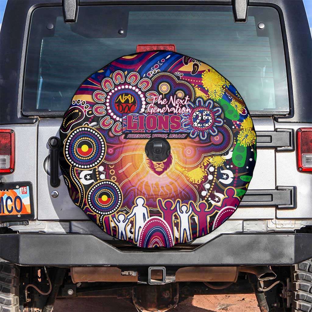 NAIDOC Week 2025 Lions Football Spare Tire Cover Aboriginal Dot Painting