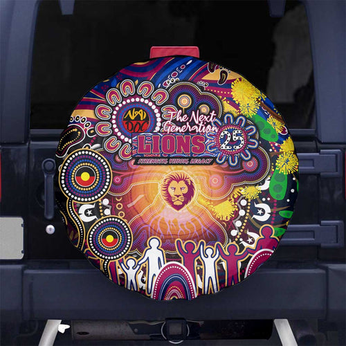 NAIDOC Week 2025 Lions Football Spare Tire Cover Aboriginal Dot Painting