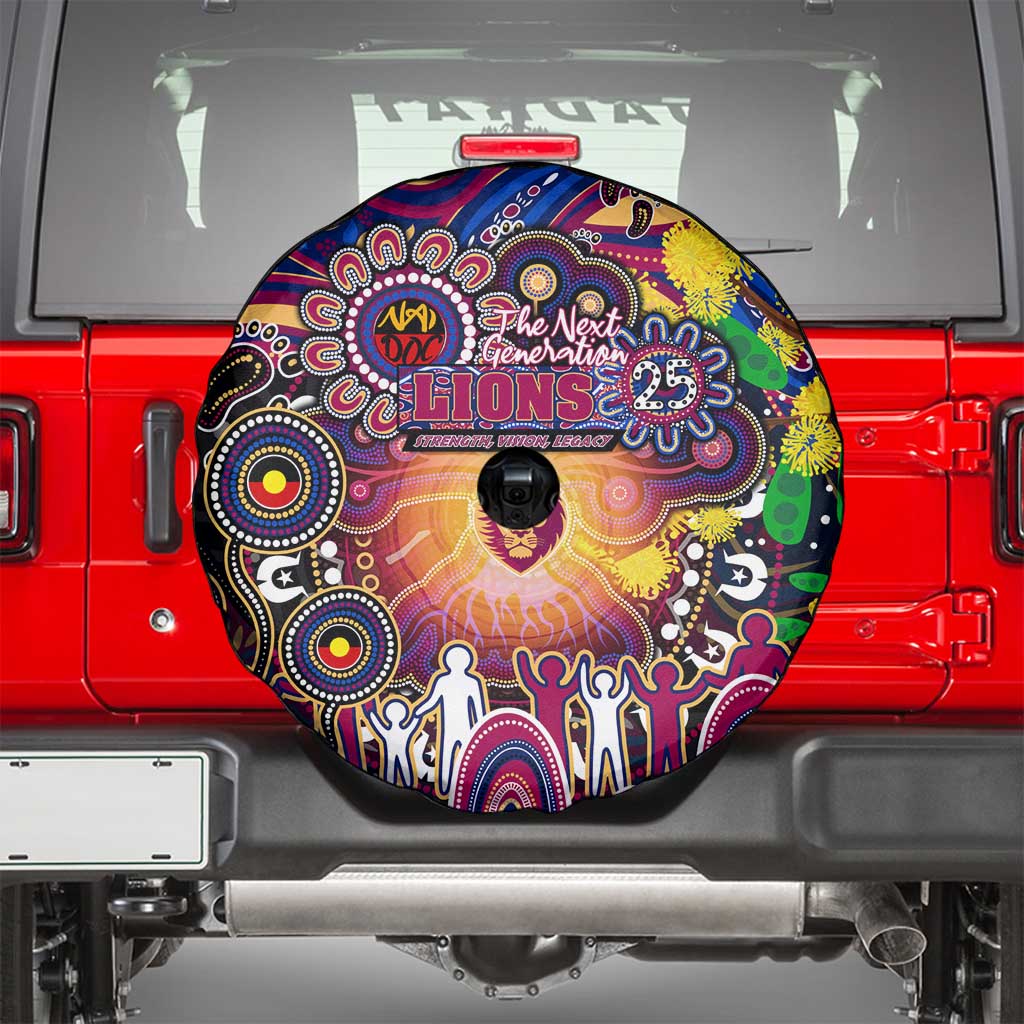 NAIDOC Week 2025 Lions Football Spare Tire Cover Aboriginal Dot Painting