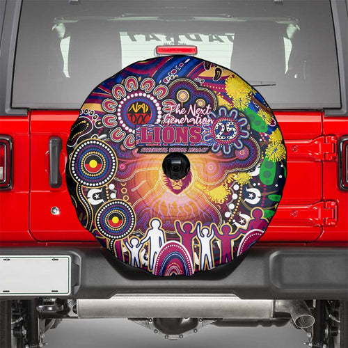 NAIDOC Week 2025 Lions Football Spare Tire Cover Aboriginal Dot Painting