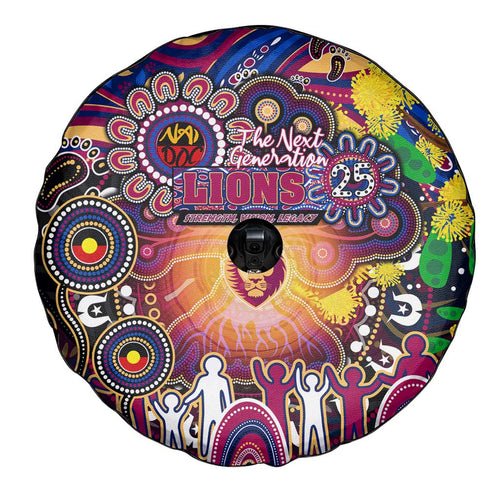 NAIDOC Week 2025 Lions Football Spare Tire Cover Aboriginal Dot Painting