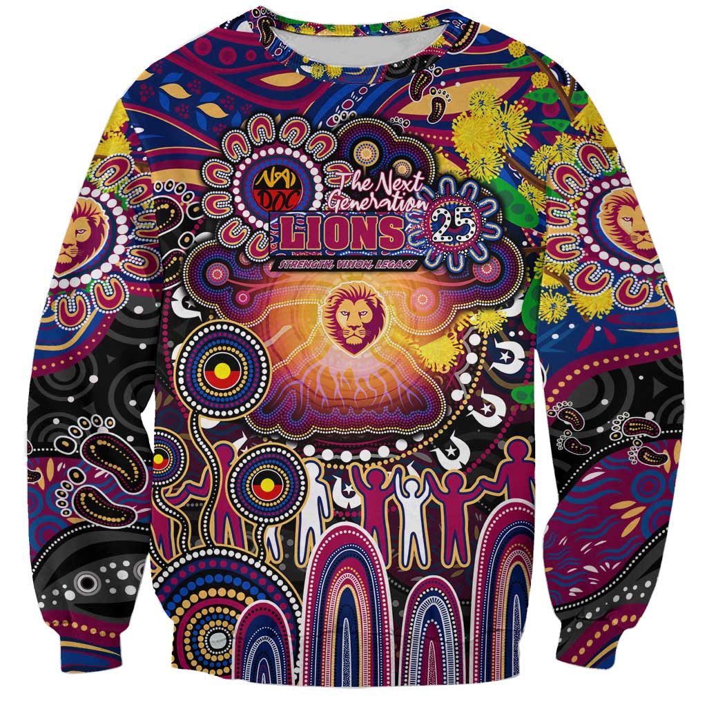 Personalised NAIDOC Week 2025 Lions Football Sweatshirt Aboriginal Dot Painting