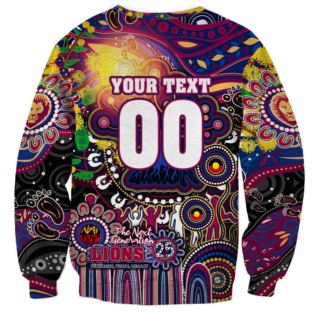 Personalised NAIDOC Week 2025 Lions Football Sweatshirt Aboriginal Dot Painting