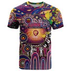 Personalised NAIDOC Week 2025 Lions Football T Shirt Aboriginal Dot Painting