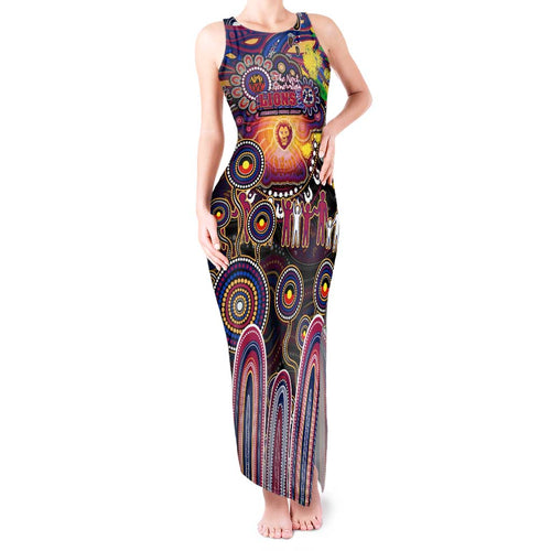 Personalised NAIDOC Week 2025 Lions Football Tank Maxi Dress Aboriginal Dot Painting