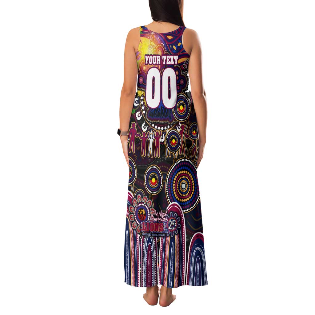 Personalised NAIDOC Week 2025 Lions Football Tank Maxi Dress Aboriginal Dot Painting