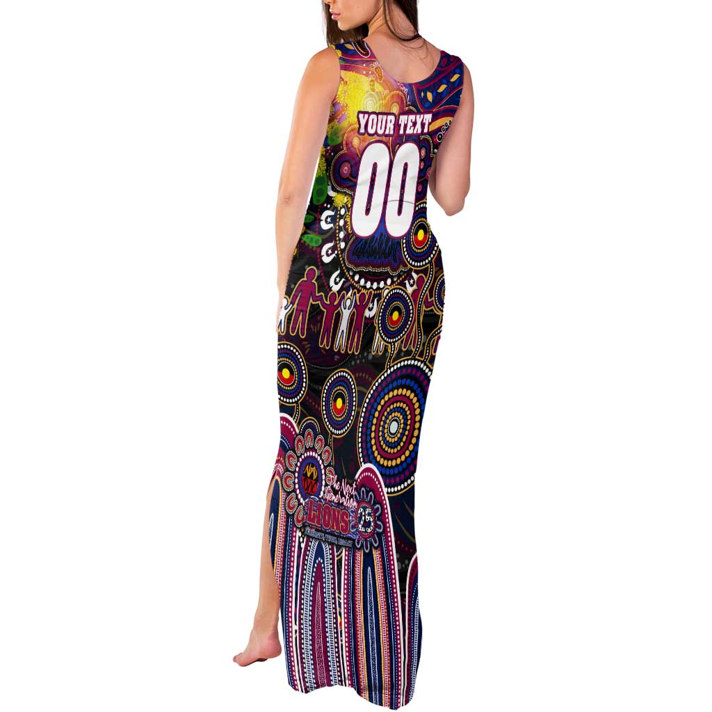 Personalised NAIDOC Week 2025 Lions Football Tank Maxi Dress Aboriginal Dot Painting