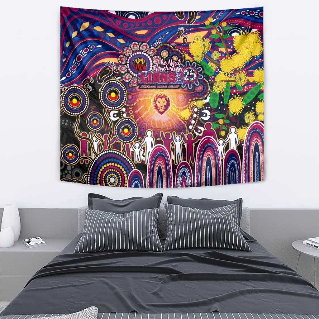 NAIDOC Week 2025 Lions Football Tapestry Aboriginal Dot Painting