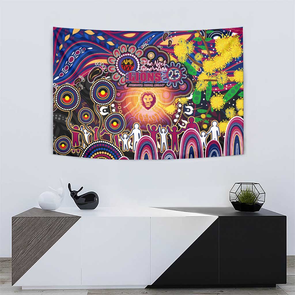 NAIDOC Week 2025 Lions Football Tapestry Aboriginal Dot Painting