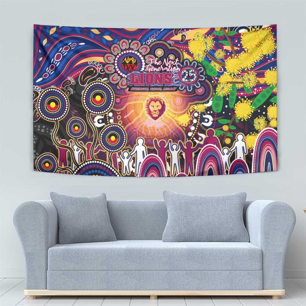 NAIDOC Week 2025 Lions Football Tapestry Aboriginal Dot Painting