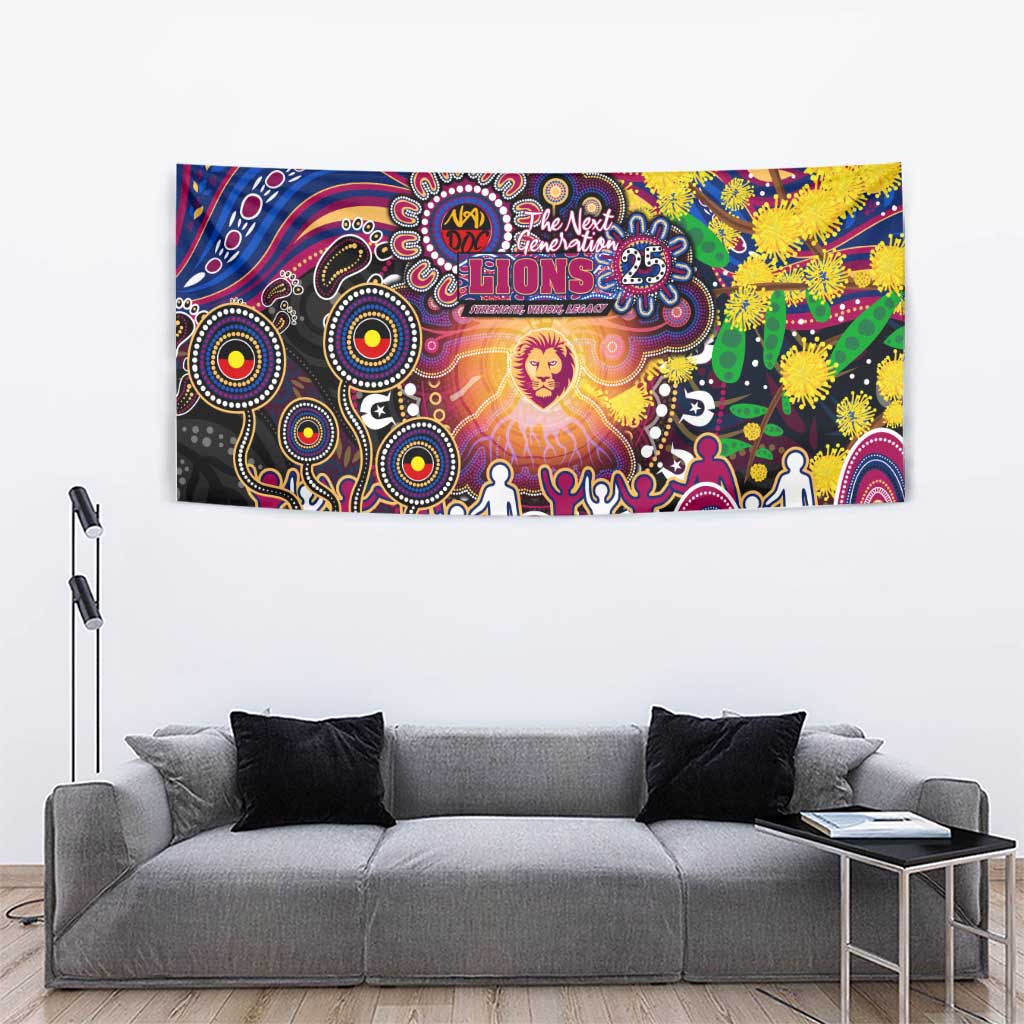NAIDOC Week 2025 Lions Football Tapestry Aboriginal Dot Painting