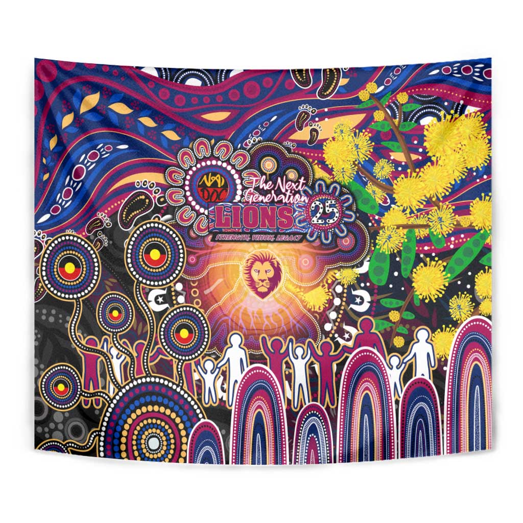 NAIDOC Week 2025 Lions Football Tapestry Aboriginal Dot Painting