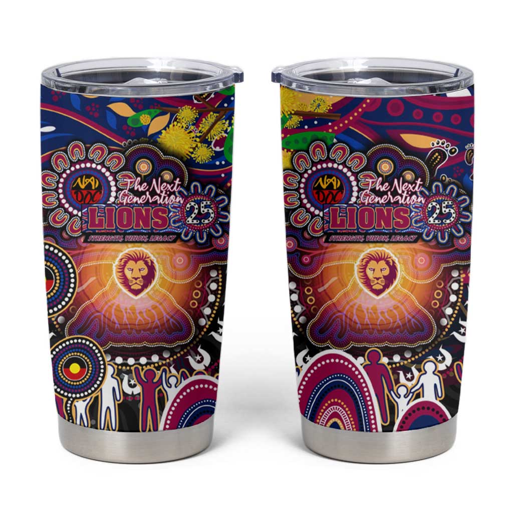 NAIDOC Week 2025 Lions Football Tumbler Cup Aboriginal Dot Painting