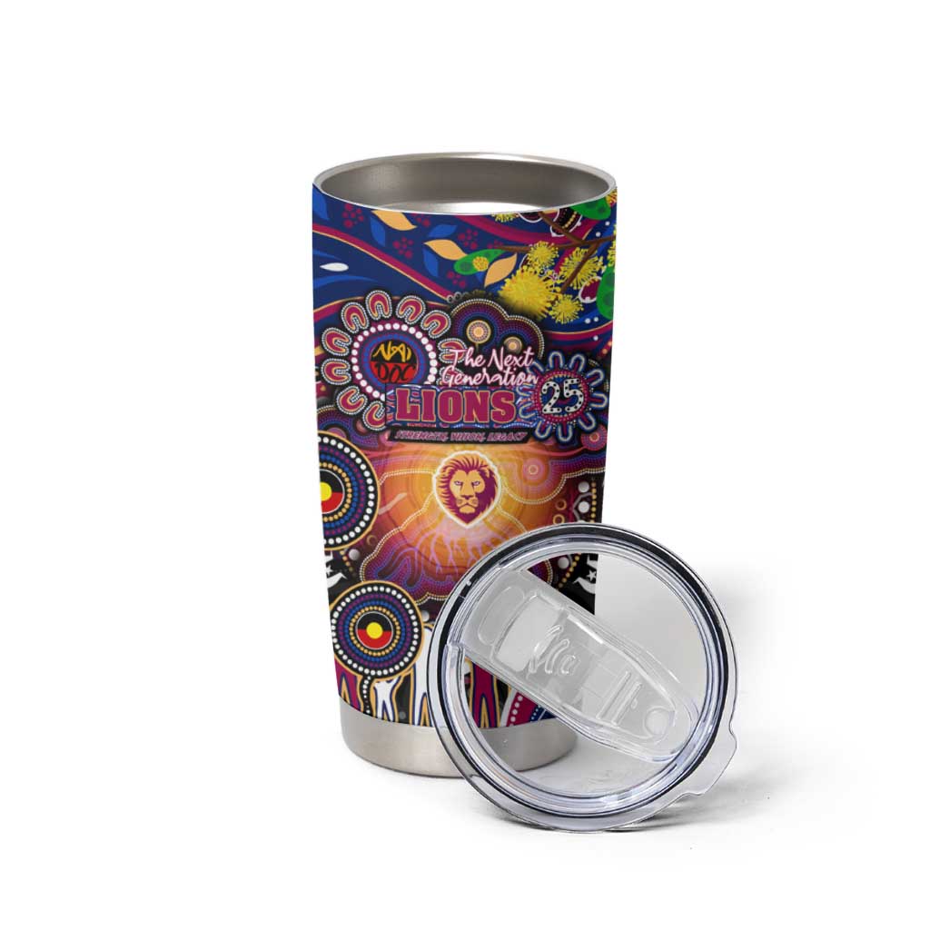 NAIDOC Week 2025 Lions Football Tumbler Cup Aboriginal Dot Painting