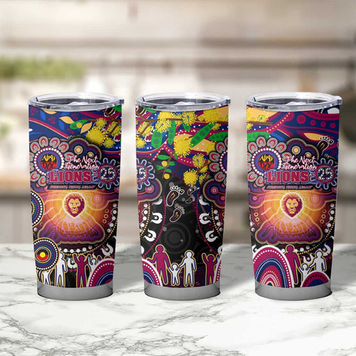 NAIDOC Week 2025 Lions Football Tumbler Cup Aboriginal Dot Painting