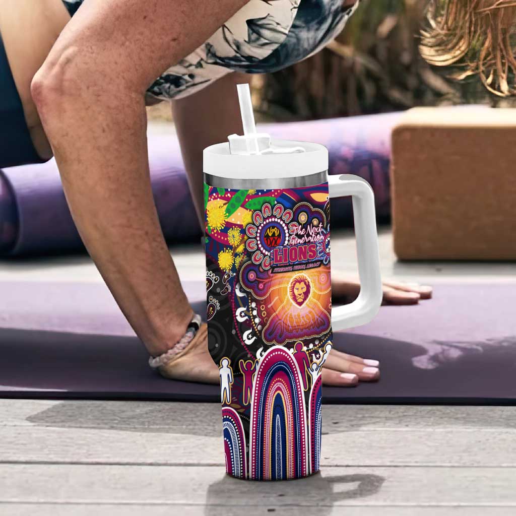 NAIDOC Week 2025 Lions Football Tumbler With Handle Aboriginal Dot Painting