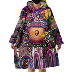 Personalised NAIDOC Week 2025 Lions Football Wearable Blanket Hoodie Aboriginal Dot Painting