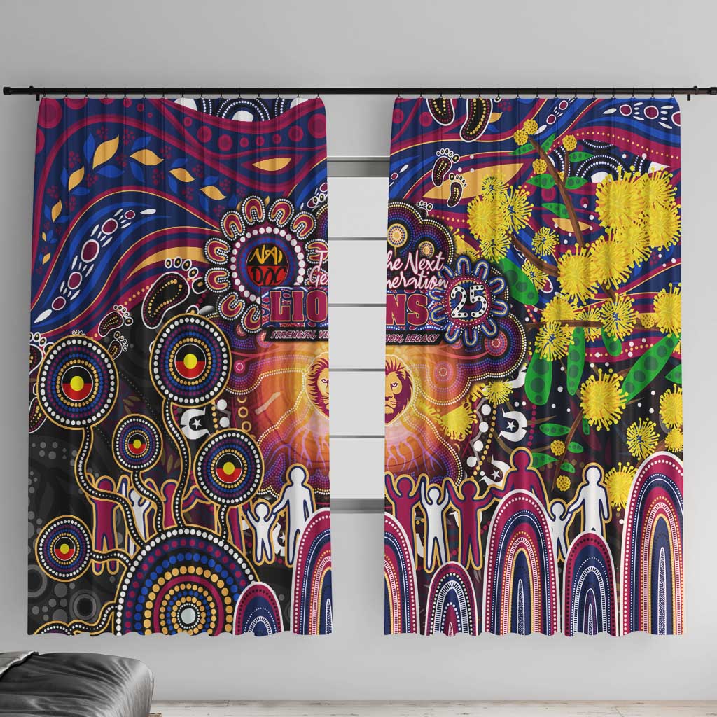NAIDOC Week 2025 Lions Football Window Curtain Aboriginal Dot Painting