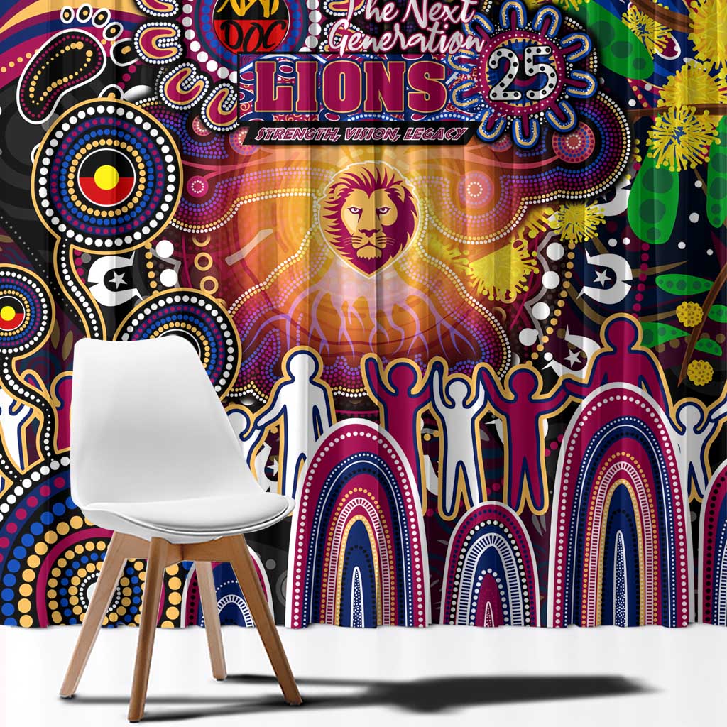 NAIDOC Week 2025 Lions Football Window Curtain Aboriginal Dot Painting