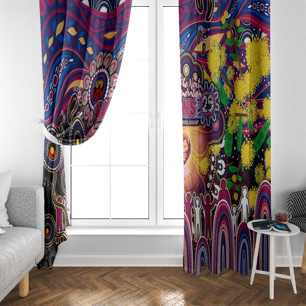 NAIDOC Week 2025 Lions Football Window Curtain Aboriginal Dot Painting