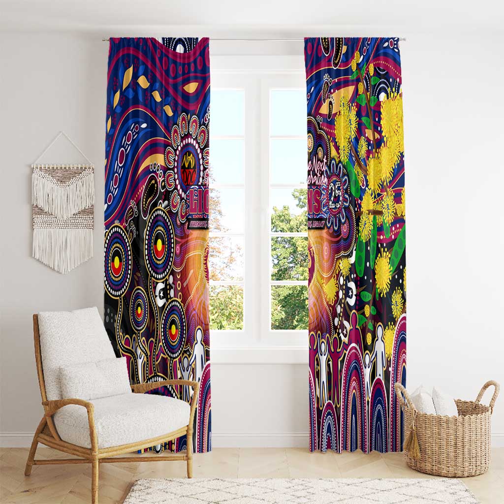 NAIDOC Week 2025 Lions Football Window Curtain Aboriginal Dot Painting