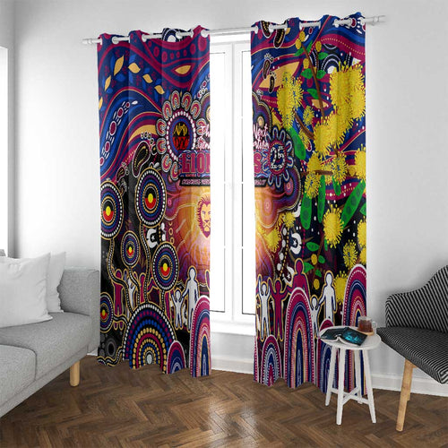 NAIDOC Week 2025 Lions Football Window Curtain Aboriginal Dot Painting