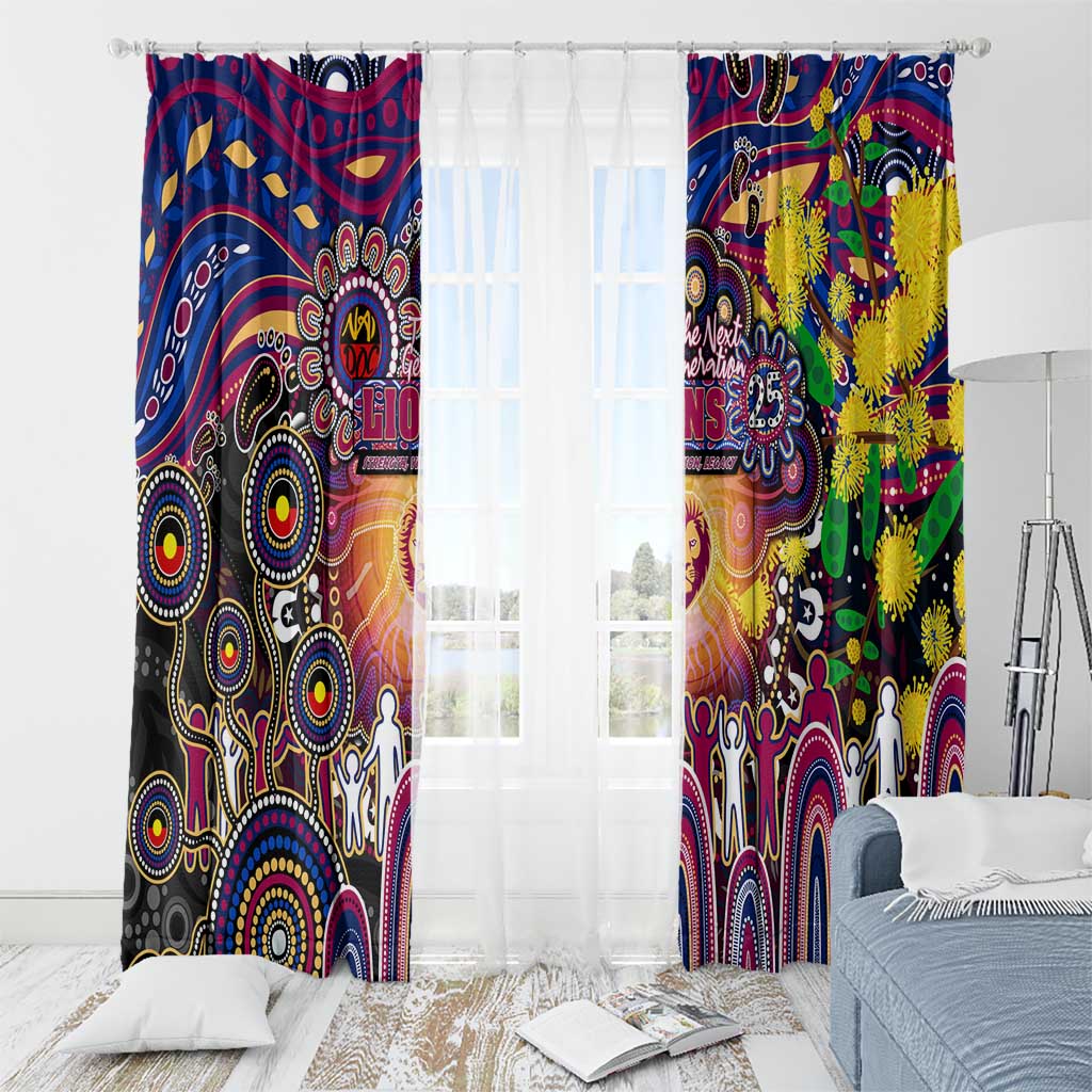 NAIDOC Week 2025 Lions Football Window Curtain Aboriginal Dot Painting