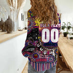 Personalised NAIDOC Week 2025 Lions Football Women Casual Shirt Aboriginal Dot Painting