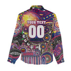 Personalised NAIDOC Week 2025 Lions Football Women Casual Shirt Aboriginal Dot Painting