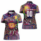 Personalised NAIDOC Week 2025 Lions Football Women Polo Shirt Aboriginal Dot Painting