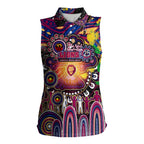 Personalised NAIDOC Week 2025 Lions Football Women Sleeveless Polo Shirt Aboriginal Dot Painting
