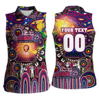 Personalised NAIDOC Week 2025 Lions Football Women Sleeveless Polo Shirt Aboriginal Dot Painting