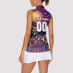 Personalised NAIDOC Week 2025 Lions Football Women Sleeveless Polo Shirt Aboriginal Dot Painting