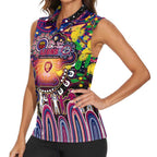 Personalised NAIDOC Week 2025 Lions Football Women Sleeveless Polo Shirt Aboriginal Dot Painting