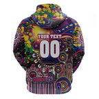 Personalised NAIDOC Week 2025 Lions Football Zip Hoodie Aboriginal Dot Painting