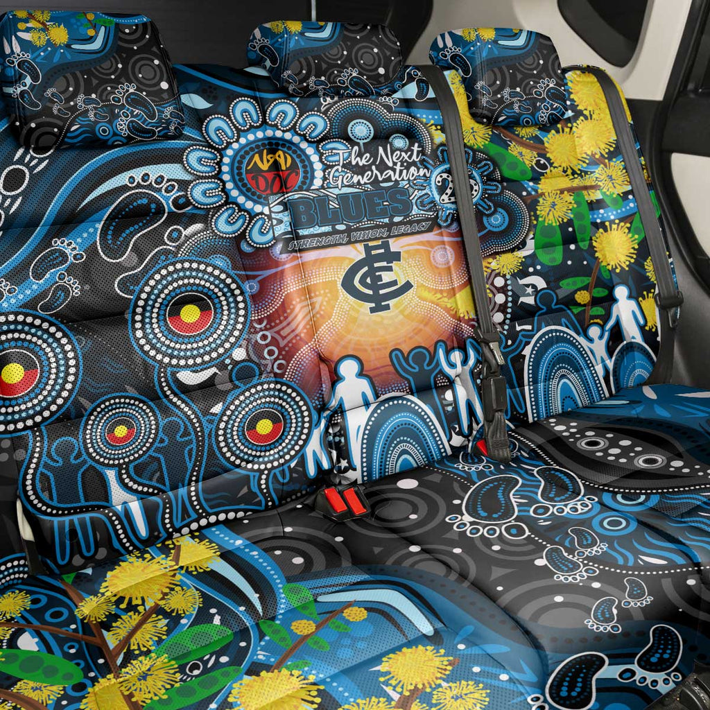 NAIDOC Week 2025 Blues Football Back Car Seat Cover Aboriginal Dot Painting