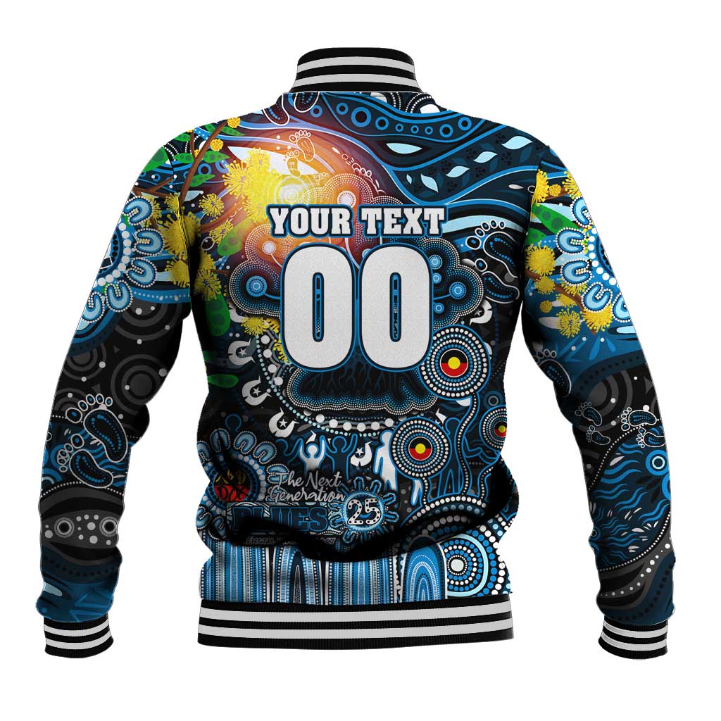Personalised NAIDOC Week 2025 Blues Football Baseball Jacket Aboriginal Dot Painting