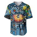 Personalised NAIDOC Week 2025 Blues Football Baseball Jersey Aboriginal Dot Painting