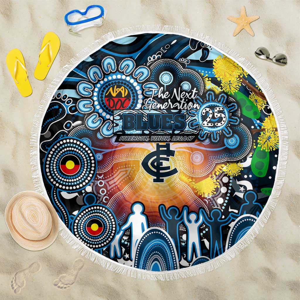 NAIDOC Week 2025 Blues Football Beach Blanket Aboriginal Dot Painting