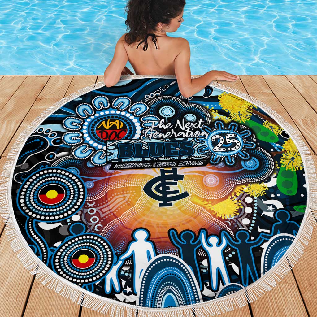 NAIDOC Week 2025 Blues Football Beach Blanket Aboriginal Dot Painting