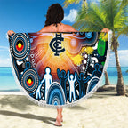 NAIDOC Week 2025 Blues Football Beach Blanket Aboriginal Dot Painting
